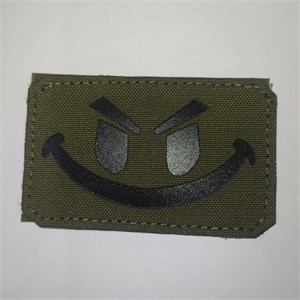 Шеврон на липучке LaserCut Смайл 5x8 олива SHV-LC-8(6)