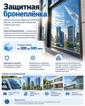 Защитная бронепленка для стёкол ZBRP